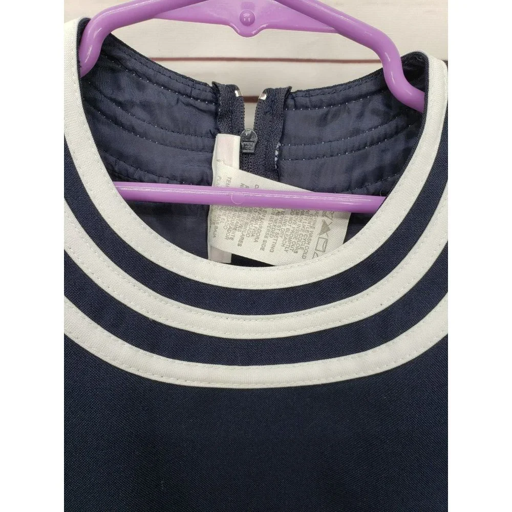 Bonnie Jean Navy Blue Girls‎ Size 5 White Trim Bow Dress